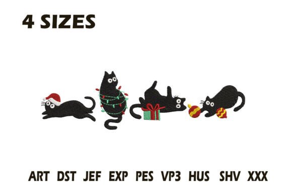 Review: Christmas Black Cat Embroidery for Boutique Sweatshirts