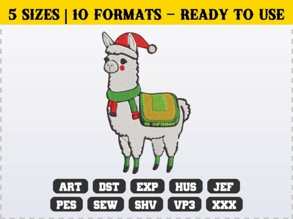 Review: Cute Christmas Llama Alpaca Embroidery Design