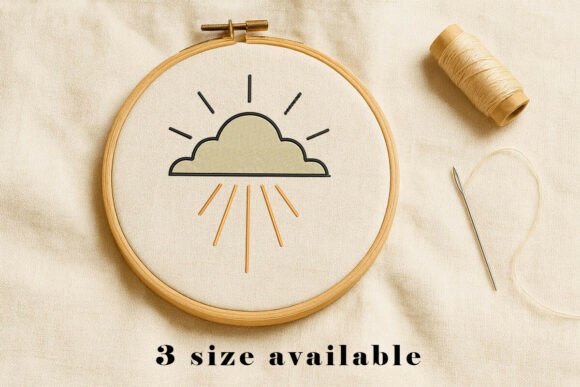 Review: Minimal Cloud and Sun Embroidery Design
