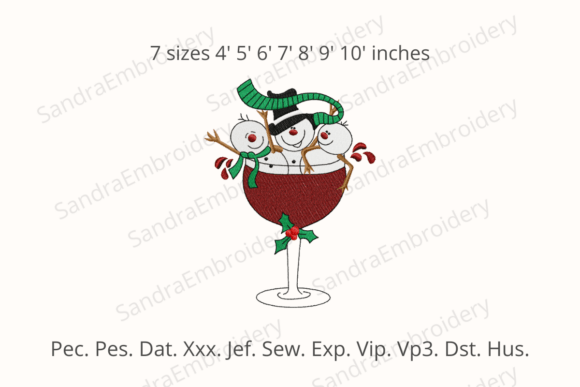 Snowman in a Glass of Wine Embroidery Review